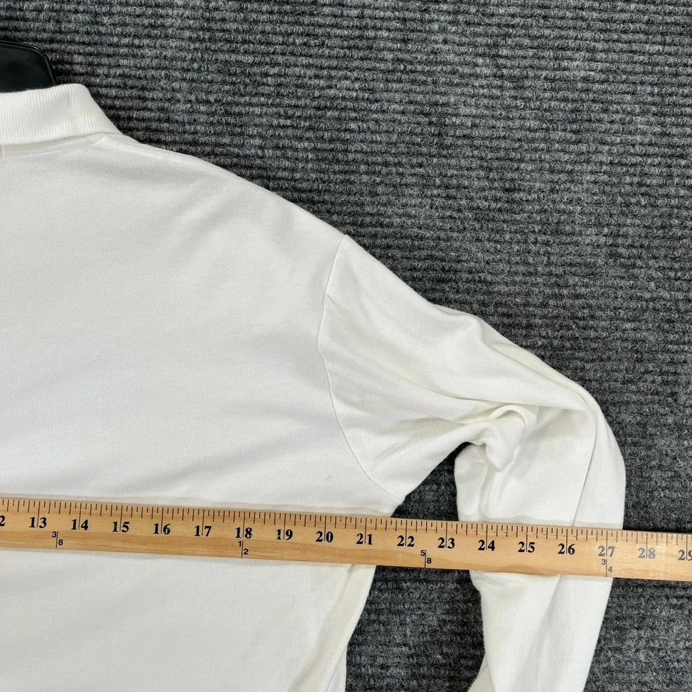 Vintage 90s Ralph Lauren Polo Shirt Mens L White Long Sleeve Pony Logo Casual